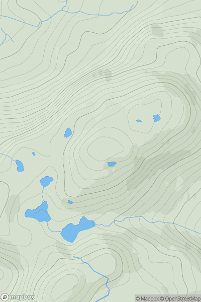 Thumbnail image for Creag Dhubh Mhor [Kyle of Lochalsh to Garve] [NG982404] showing contour plot for surrounding peak